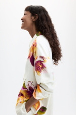 CAMASA ALBA CU PRINT FLORAL