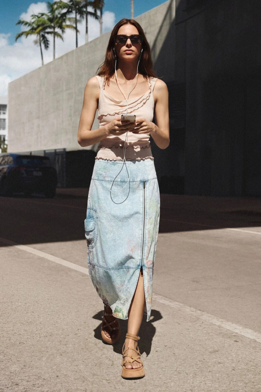 FUSTA MIDI DENIM LYOCELL