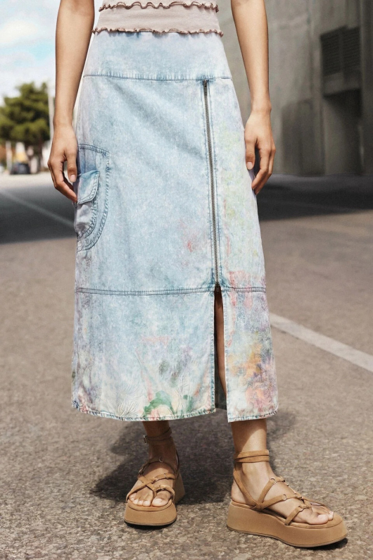 FUSTA MIDI DENIM LYOCELL