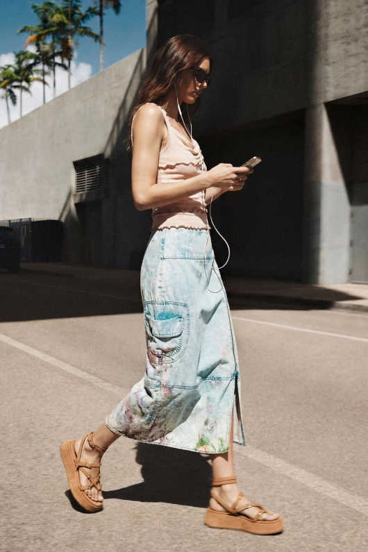 FUSTA MIDI DENIM LYOCELL