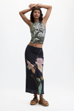 FUSTA MIDI CU PRINT FLORAL