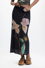 FUSTA MIDI CU PRINT FLORAL