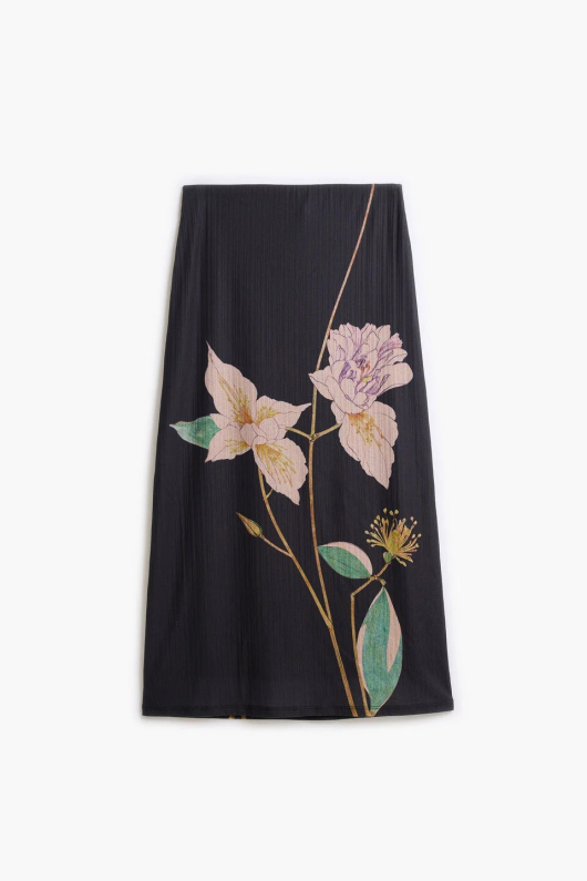 FUSTA MIDI CU PRINT FLORAL