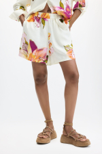 PANTALONI SCURTI, ALBI CU PRINT FLORAL
