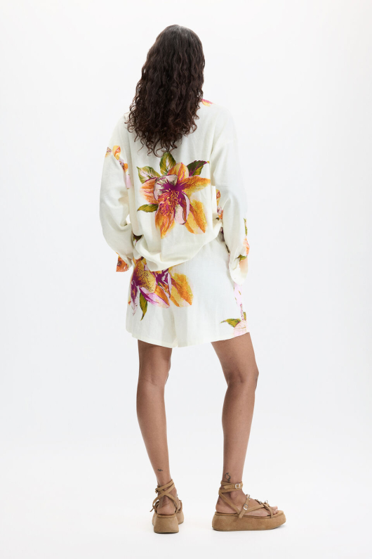PANTALONI SCURTI, ALBI CU PRINT FLORAL
