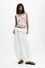 TOP CROPPED CU PRINT FLORAL