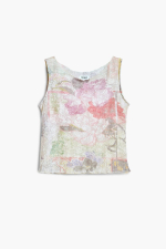 TOP CROPPED CU PRINT FLORAL