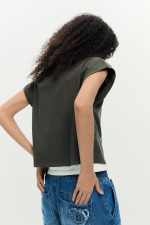 TRICOU GRI CU FLOARE