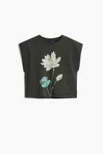 TRICOU GRI CU FLOARE
