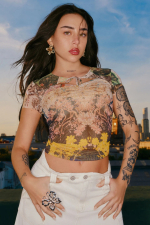 TRICOU DIN TULL CU PRINT FLORAL