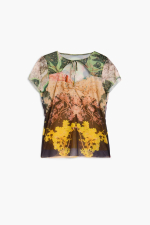 TRICOU DIN TULL CU PRINT FLORAL