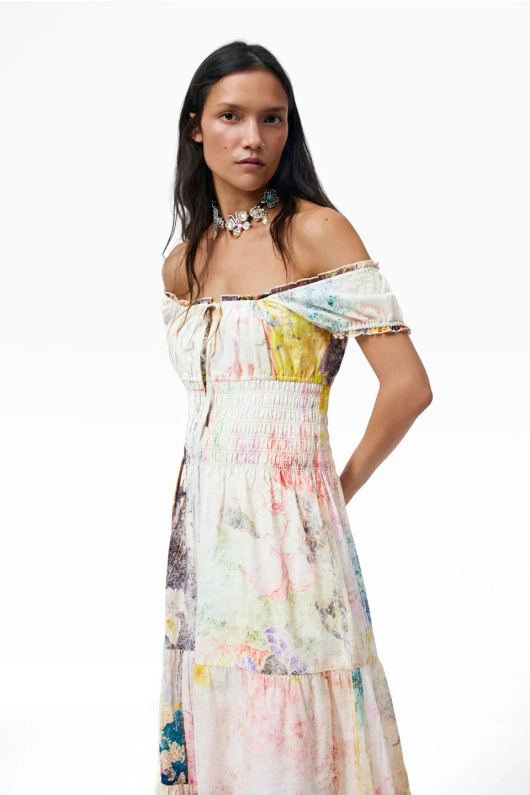 ROCHIE LUNGA CU PRINT FLORAL