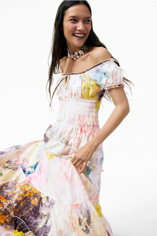 ROCHIE LUNGA CU PRINT FLORAL
