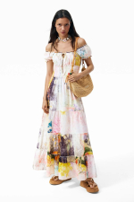 ROCHIE LUNGA CU PRINT FLORAL