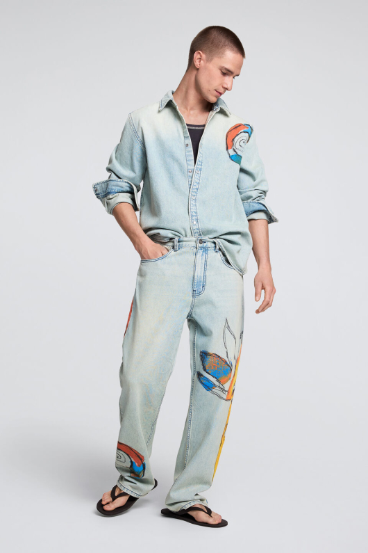 PANTALONI DIN BLUGI IMPRIMATI