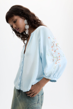 BLUZA DIN LYOCELL CU BRODERIE