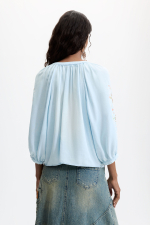 BLUZA DIN LYOCELL CU BRODERIE