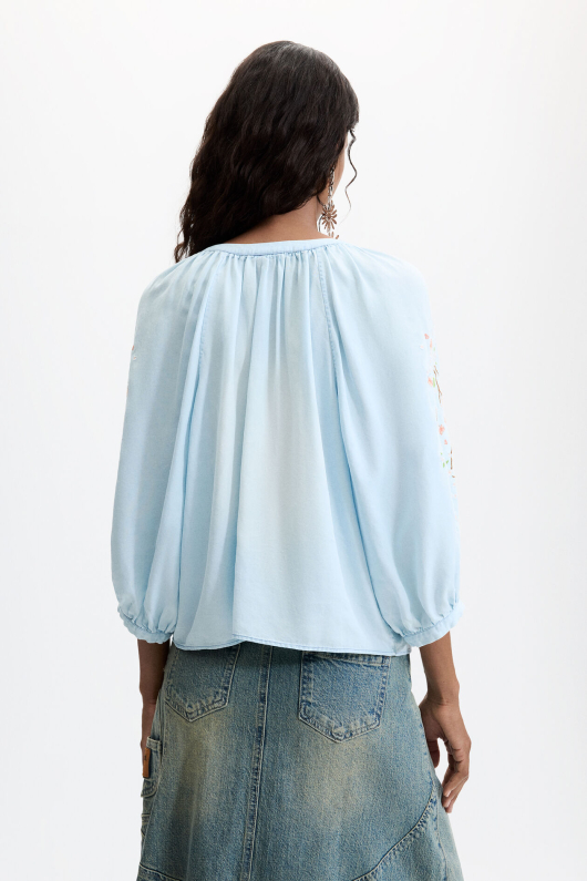 BLUZA DIN LYOCELL CU BRODERIE