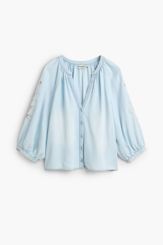 BLUZA DIN LYOCELL CU BRODERIE