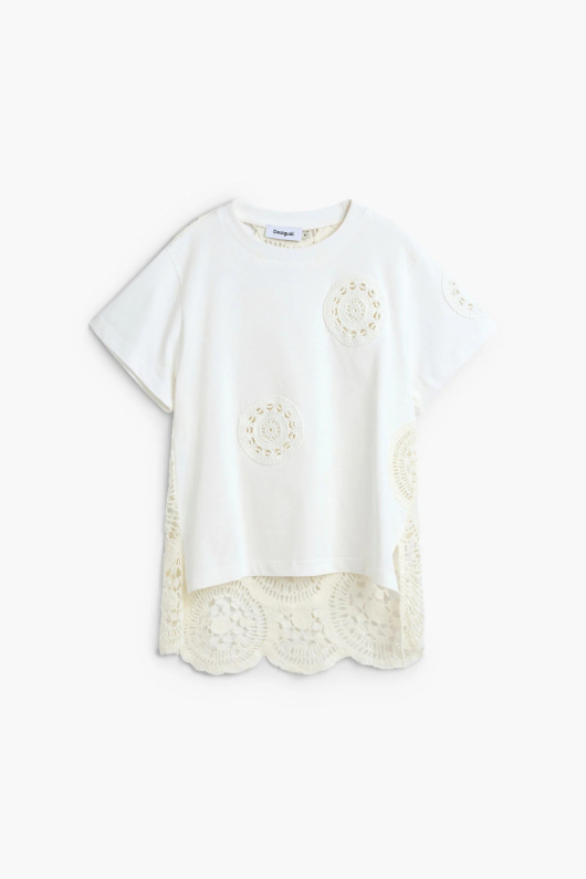 TRICOU ALB CU BRODERIE