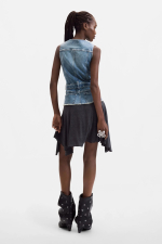 ROCHIE DENIM CU MATERIAL TRICOT