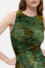 Rochie midi verde cu catifea