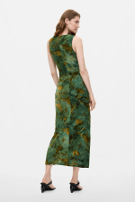 Rochie midi verde cu catifea