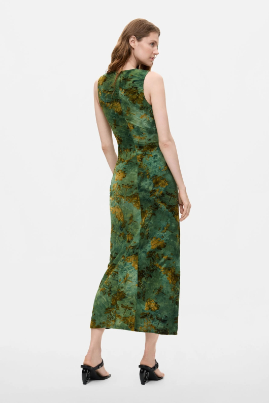 Rochie midi verde cu catifea