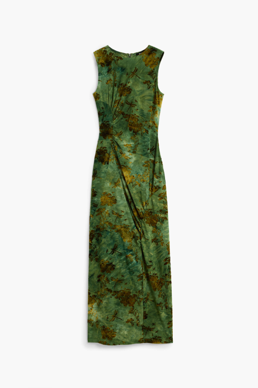 Rochie midi verde cu catifea