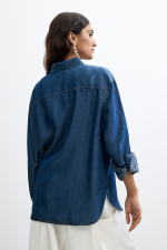 CAMASA DENIM CU APLICATIE FLOARE