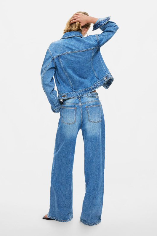 PANTALONI DENIM CU APLICATII