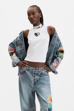 PANTALONI DENIM CU APLICATII