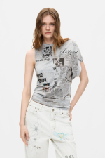 PANTALONI DENIM CU PRINT
