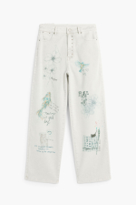 PANTALONI DENIM CU PRINT