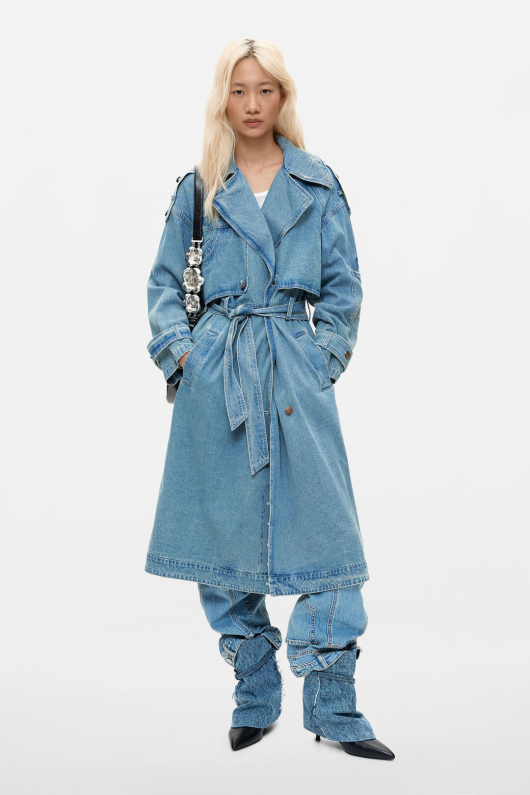 TRENCH LUNG DIN DENIM