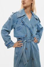 TRENCH LUNG DIN DENIM