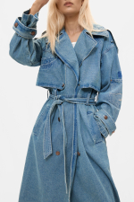 TRENCH LUNG DIN DENIM