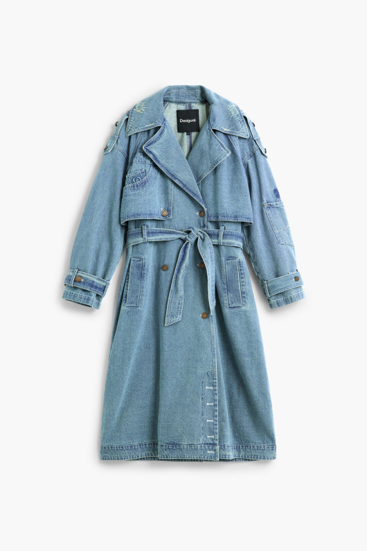 TRENCH LUNG DIN DENIM