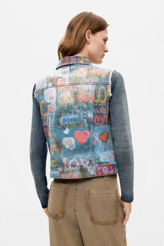 JACHETA DENIM CU PRINT