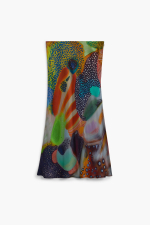 FUSTA MIDI, SATINATA, CU PRINT