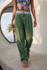 Pantaloni din tencel kaki