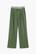 Pantaloni din tencel kaki