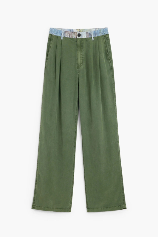 Pantaloni din tencel kaki