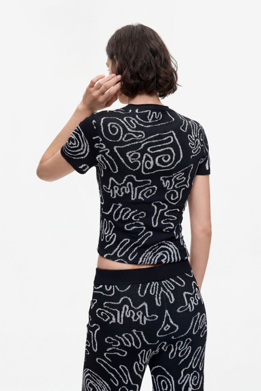 Tricou din tricotaj Jacquard