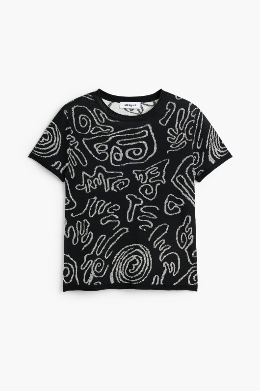 Tricou din tricotaj Jacquard