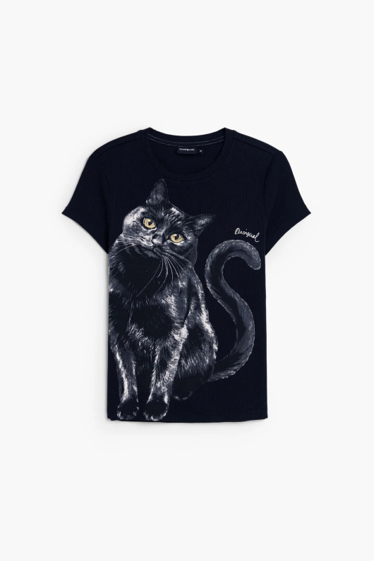 TRICOU NEGRU CU PISICA