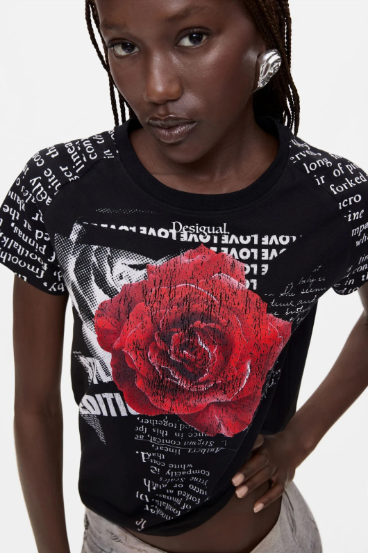 TRICOU NEGRU CU PRINT