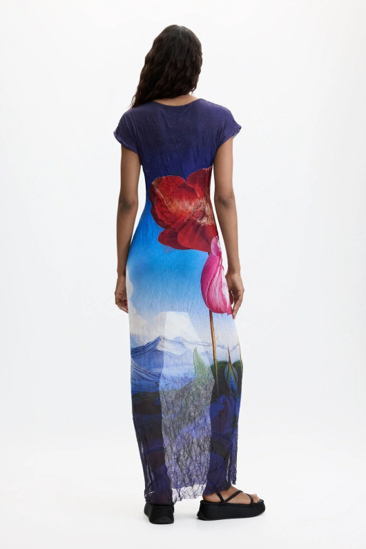 ROCHIE MIDI CU PRINT FLORAL