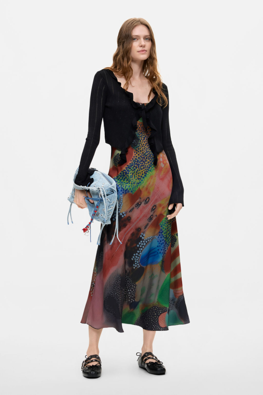 ROCHIE SATINATA CU PULOVER DETASABIL