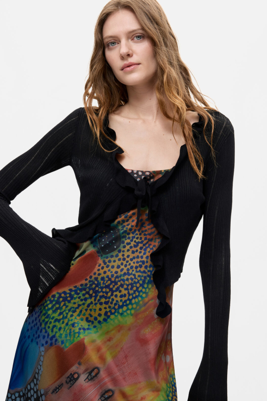 ROCHIE SATINATA CU PULOVER DETASABIL